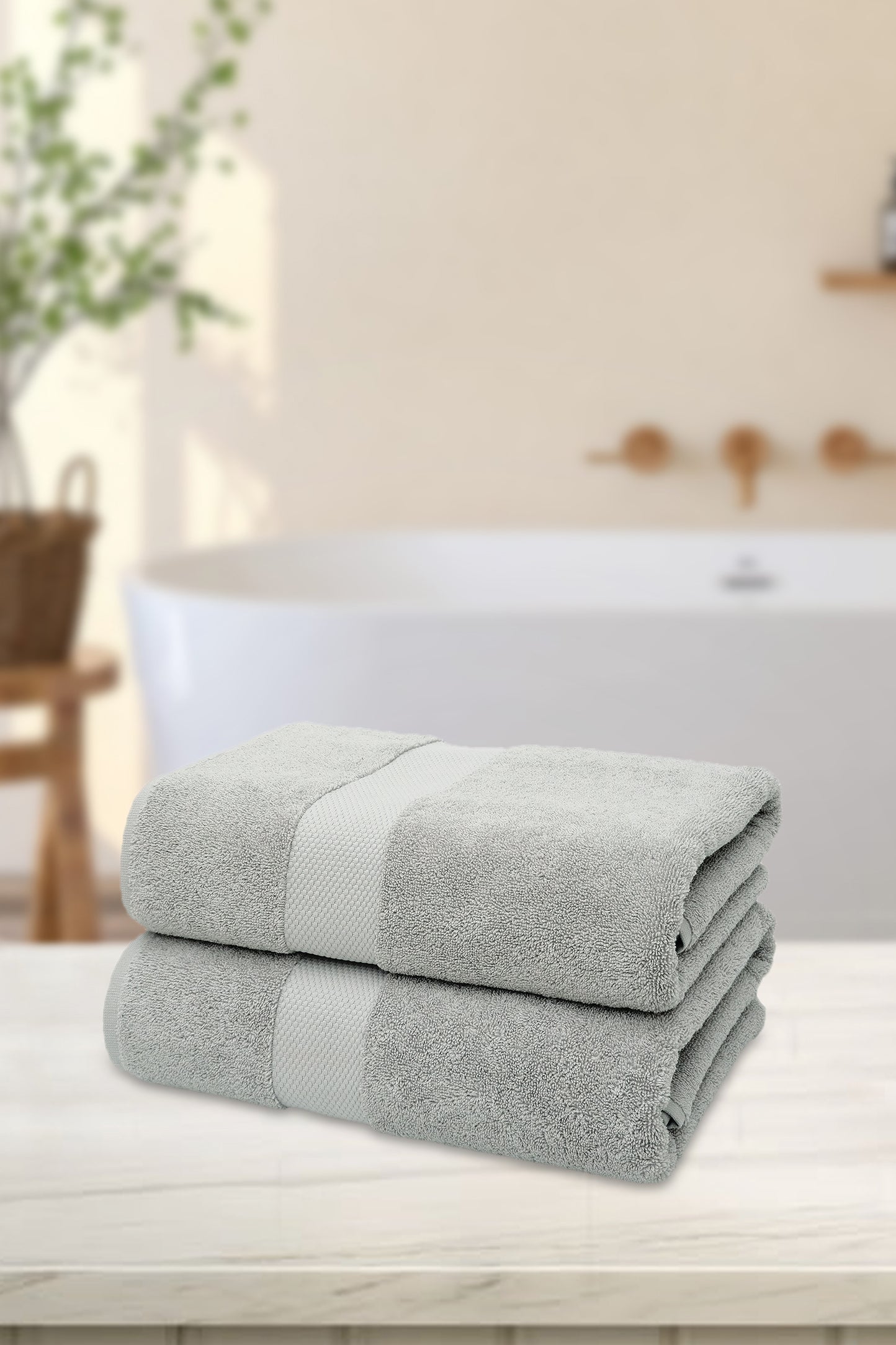 Suvi NYC 2-Piece Bathroom Towel Set 100% Quality Soft Turkish Cotton 600 GSM