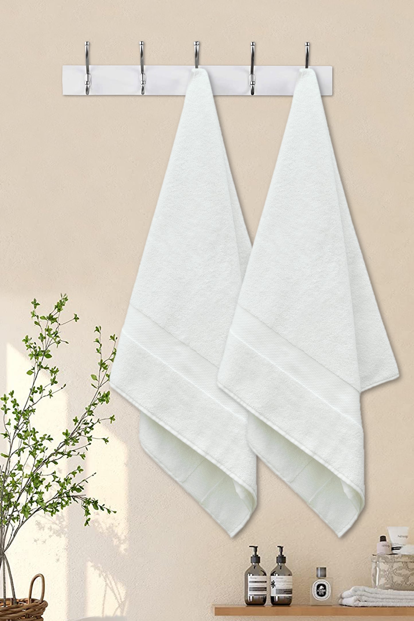 Suvi NYC 2-Piece Bathroom Towel Set 100% Quality Soft Turkish Cotton 600 GSM