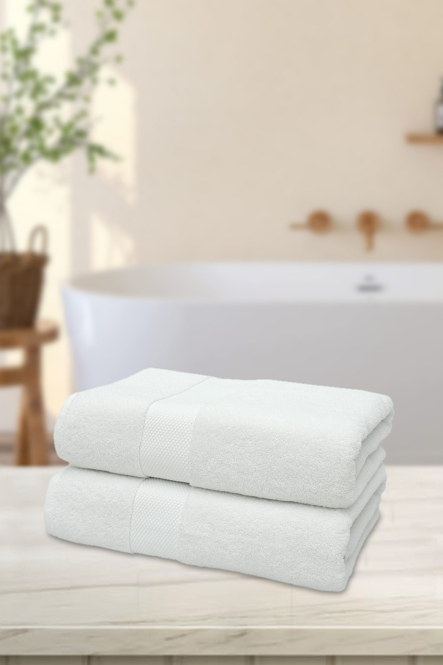 Suvi NYC 2-Piece Bathroom Towel Set 100% Quality Soft Turkish Cotton 600 GSM