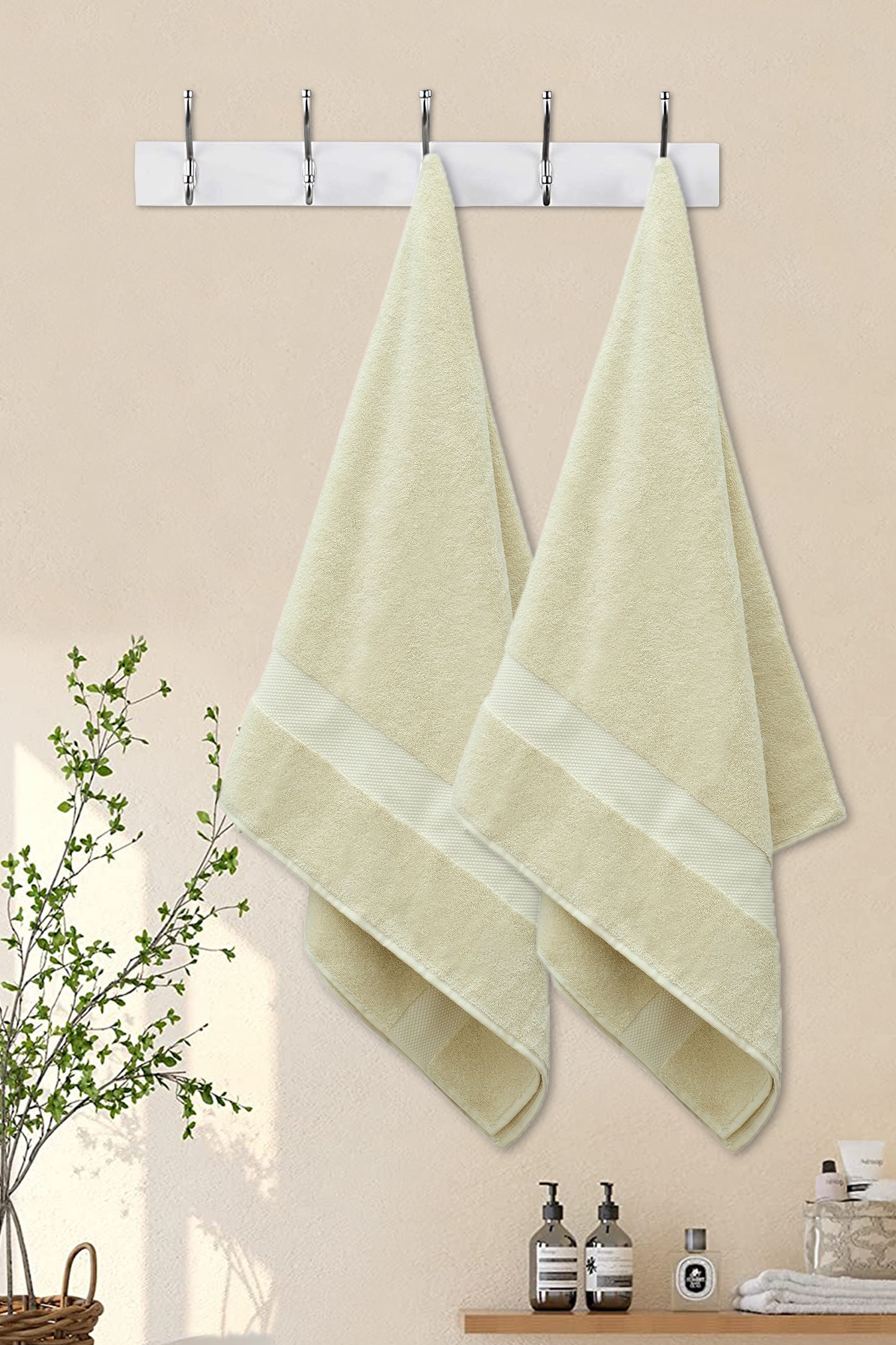 Suvi NYC 2-Piece Bathroom Towel Set 100% Quality Soft Turkish Cotton 600 GSM