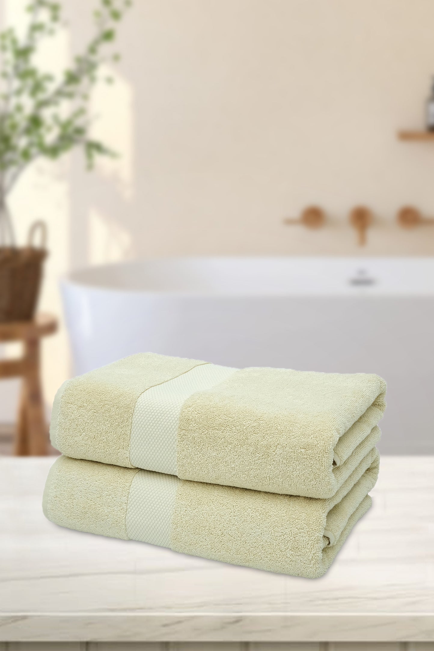 Suvi NYC 2-Piece Bathroom Towel Set 100% Quality Soft Turkish Cotton 600 GSM