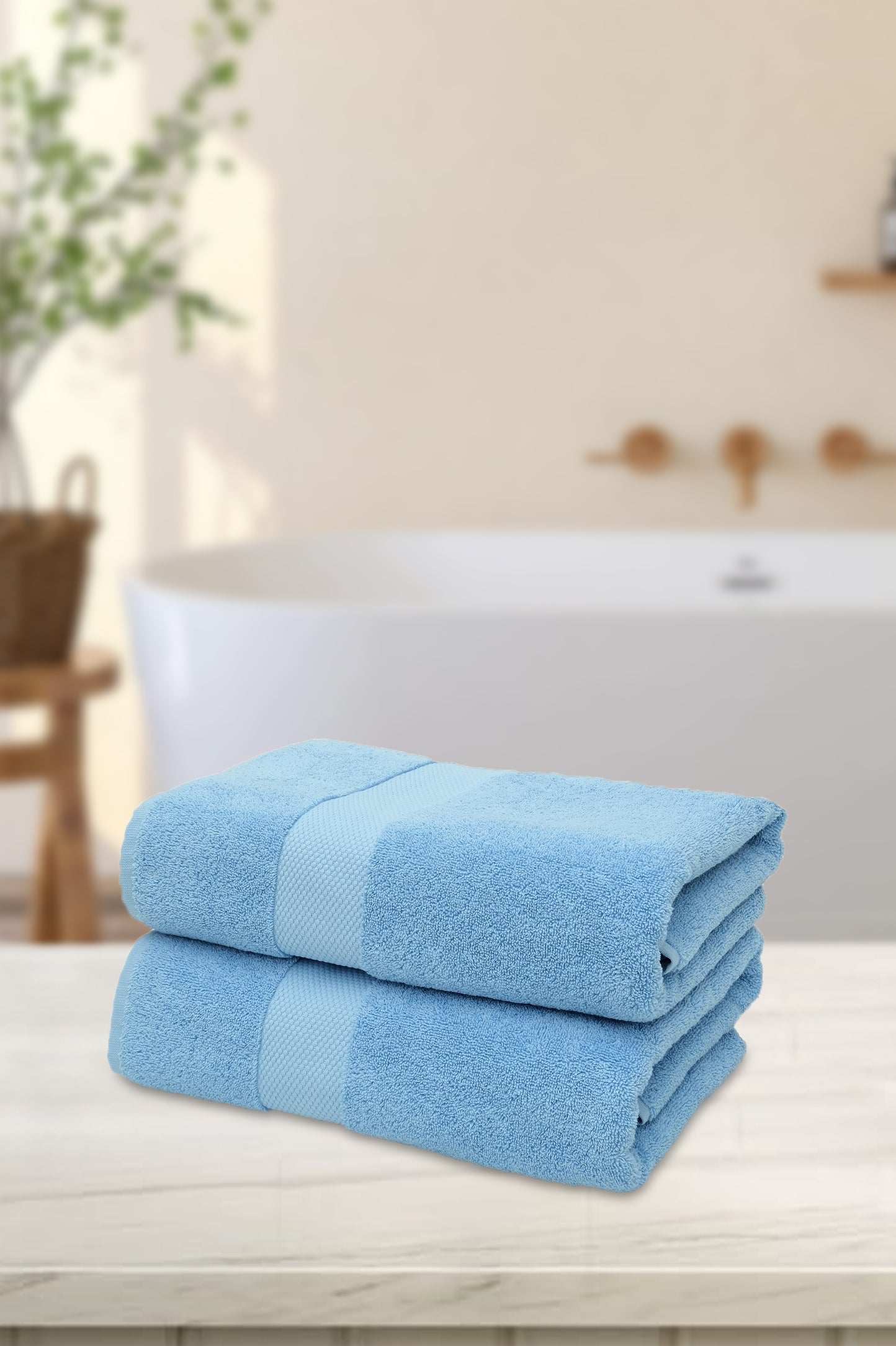 Suvi NYC 2-Piece Bathroom Towel Set 100% Quality Soft Turkish Cotton 600 GSM