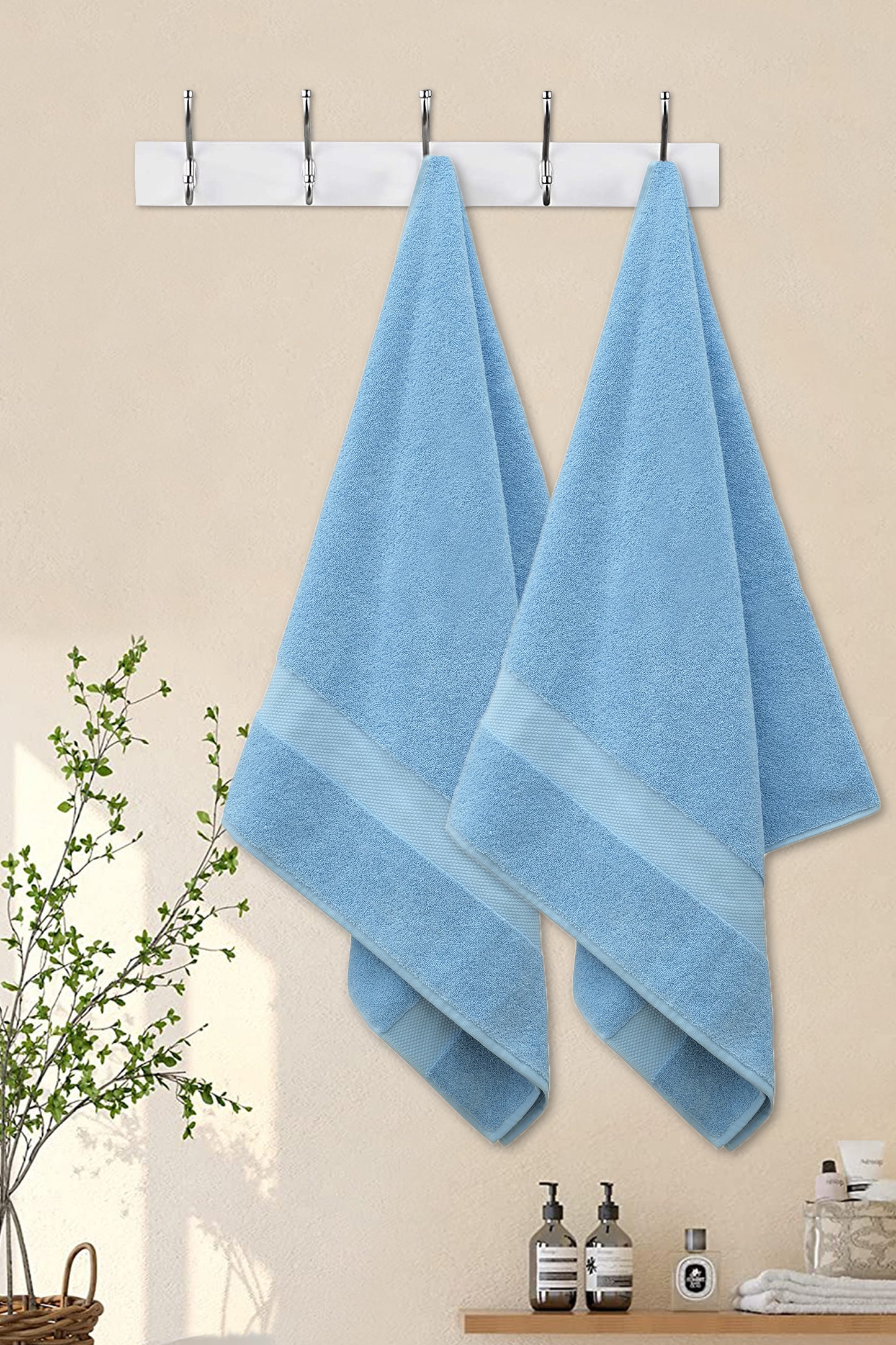 Suvi NYC 2-Piece Bathroom Towel Set 100% Quality Soft Turkish Cotton 600 GSM