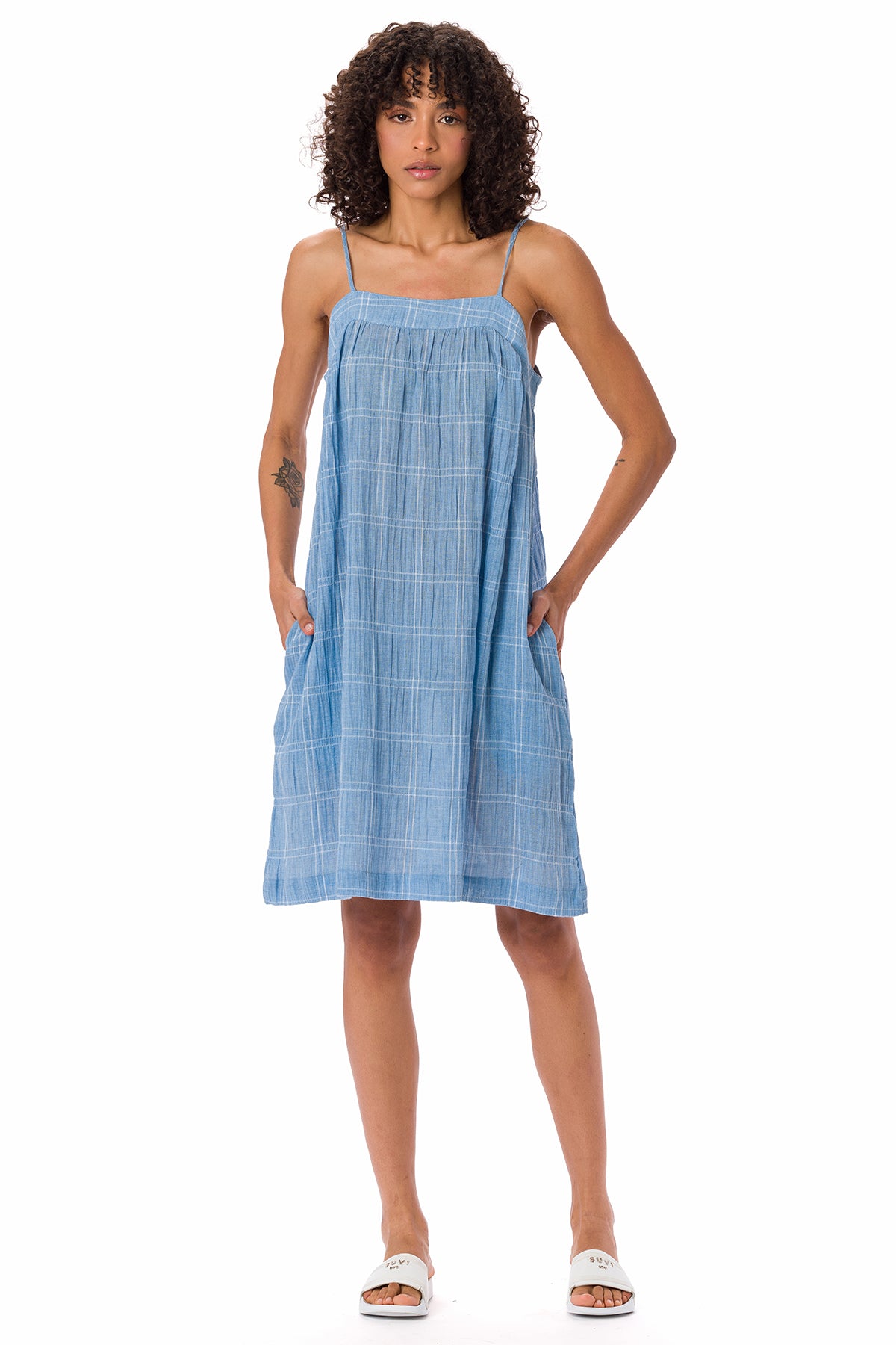 Suvi NYC. Women's summer strap dress. 100% quality Turkish cotton. Perfect for the beach, pools, or casual use. Slightly see-through. 