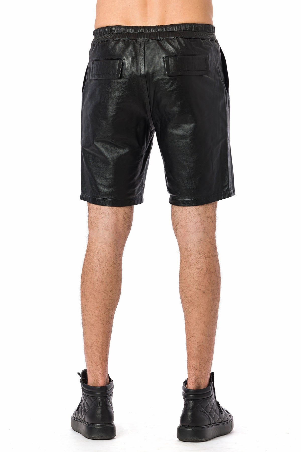 Suvi NYC Men's leather shorts. Lambskin. Classy. Elegant. 100 % Turkish leather. Elegant.Elegant. Elastic waist band.