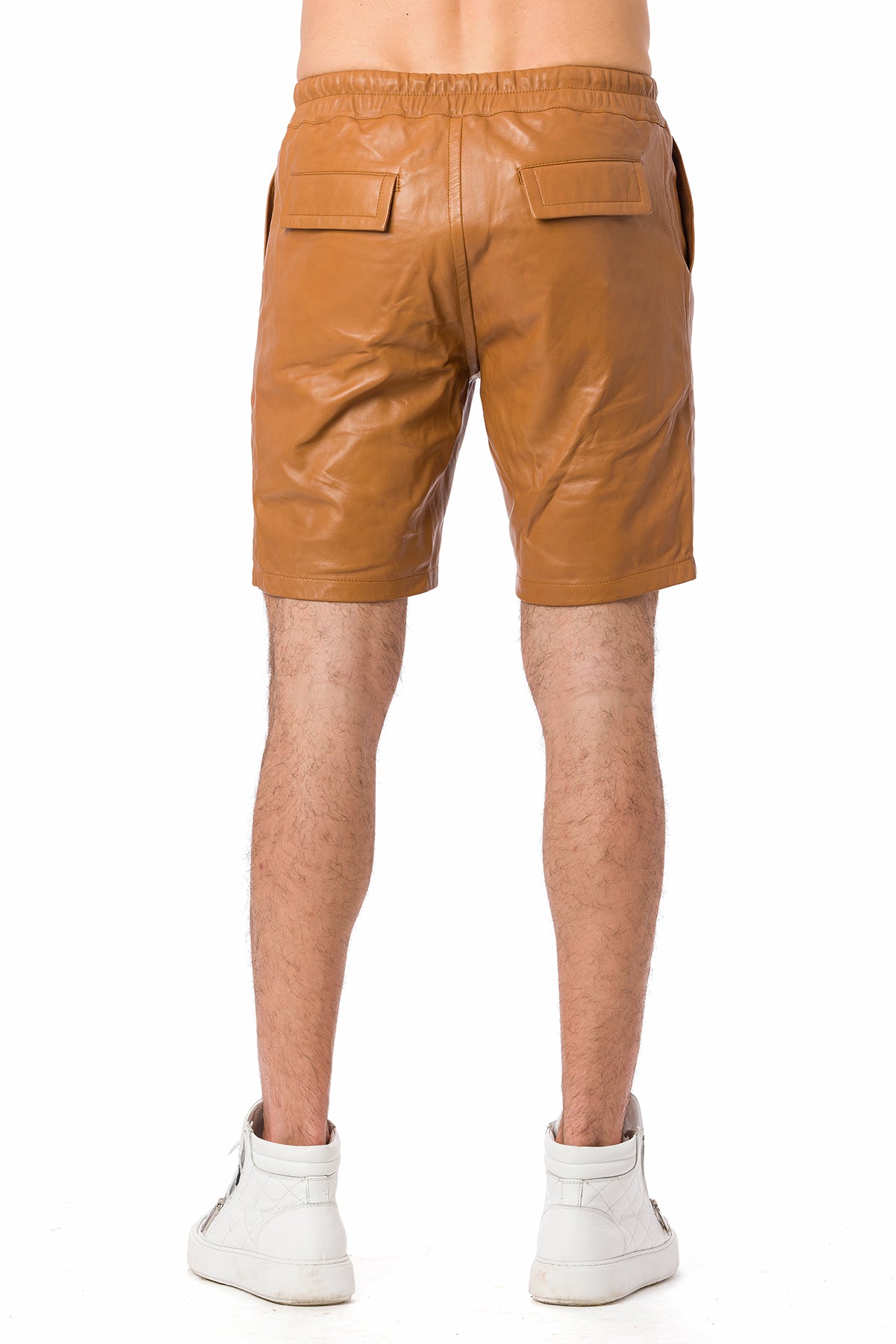 Suvi NYC Men's leather shorts. Lambskin. Classy. Elegant. 100 % Turkish leather. Elegant.Elegant. Elastic waist band.